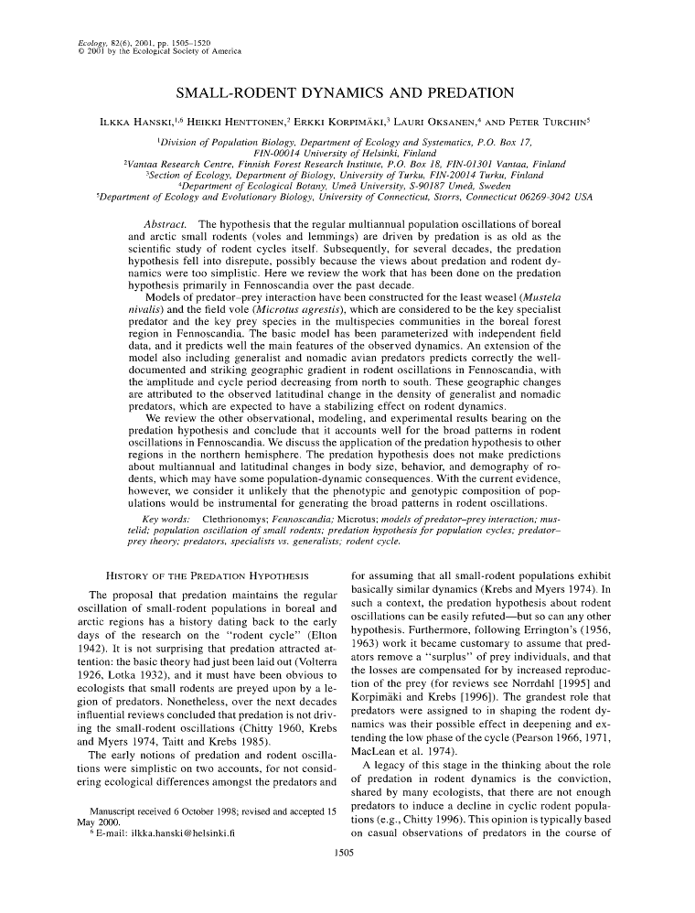Page 1505 of Ecology, Vol. 82, No. 6, 2001