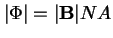 $\vert \Phi \vert = \vert\mathbf{B}\vert NA$