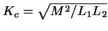 $K_c = \sqrt{M^2/L_1L_2}$