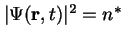 $\vert\Psi(\mathbf{r},t)\vert^2 = n^*$