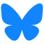 Bluesky logo, a blue butterfly